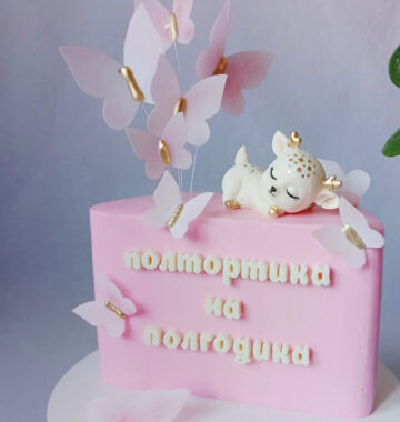 Торт на пол годика с олененком — изображение 2