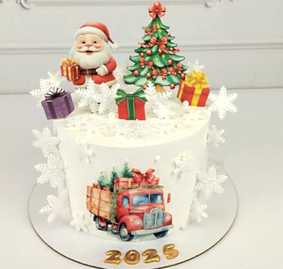 Торт новогодний дед мороз с подарками
