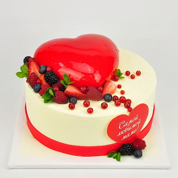  Велюровый торт с зеркальным сердцем