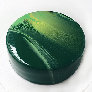  Зеленый зеркальный торт