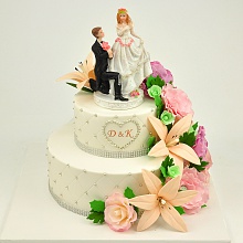 Торт свадебный с фигурками №116