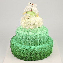 Свадебный торт с голубями зеленый