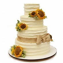 Торт свадебный с подсолнухами