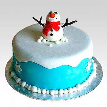  Торт со снеговиком