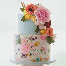 Торт свадебный разноцветный