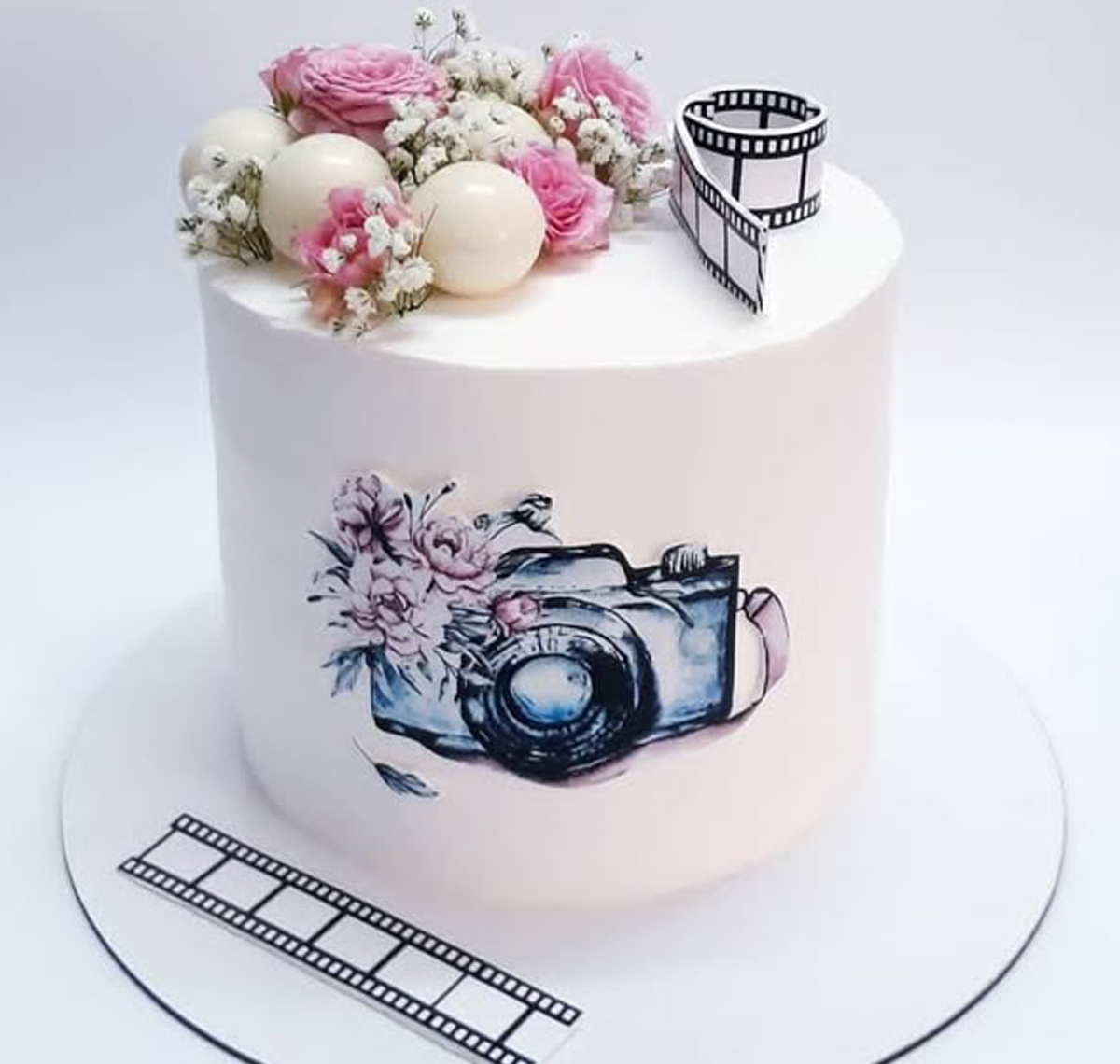Торт фотографу с цветами